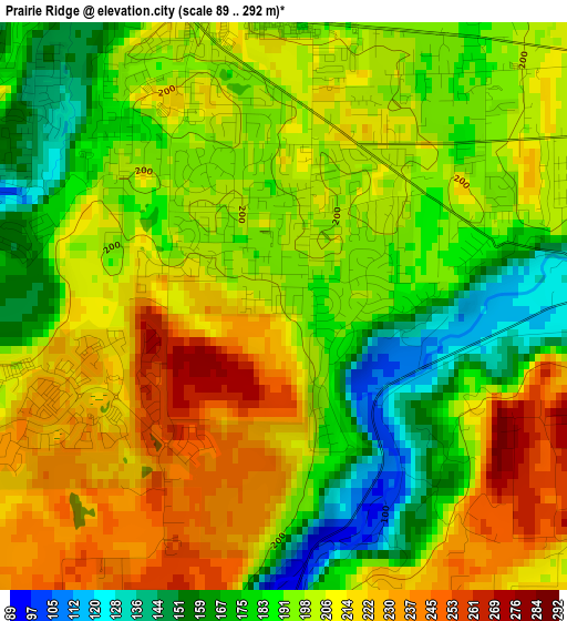 Prairie Ridge elevation map