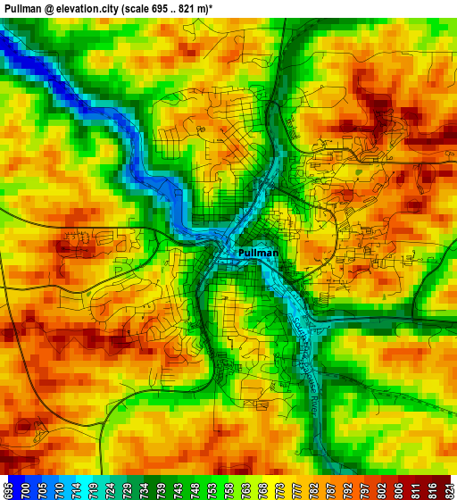 Pullman elevation map