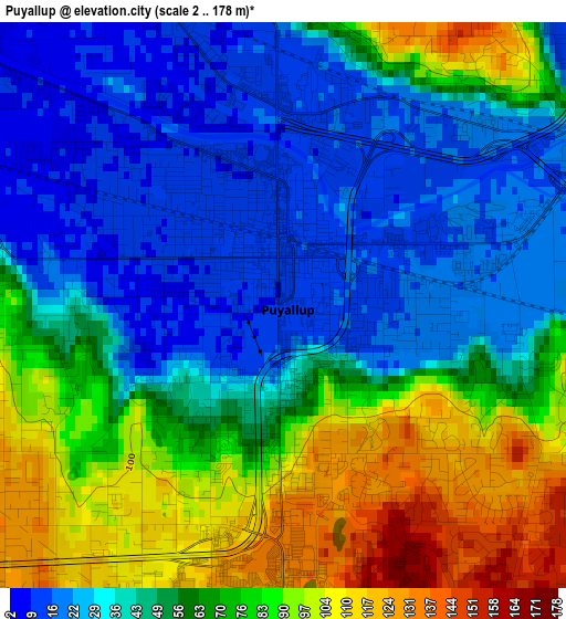 Puyallup elevation map