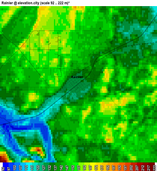 Rainier elevation map