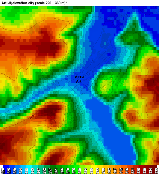 Arti elevation map