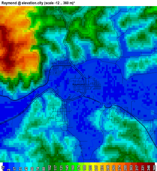 Raymond elevation map