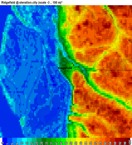 Ridgefield elevation map