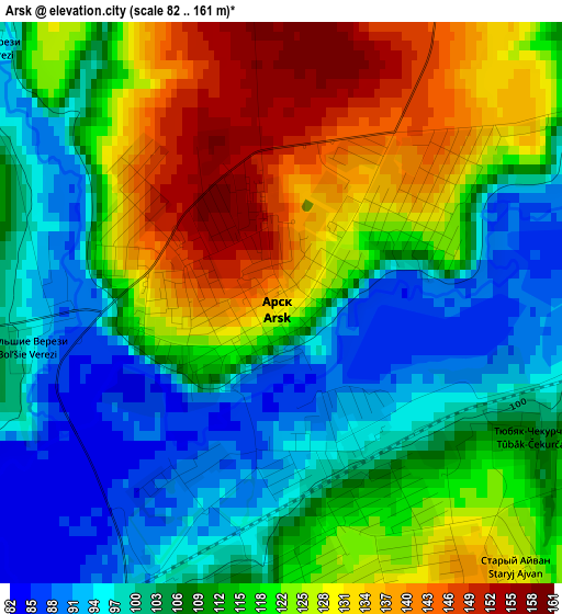 Arsk elevation map