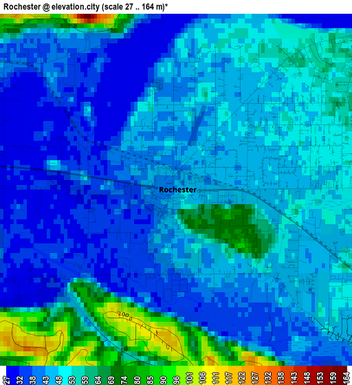 Rochester elevation map