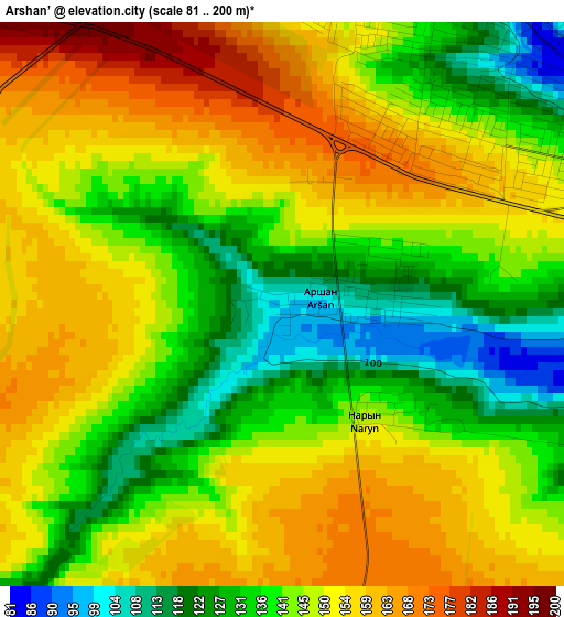 Arshan’ elevation map