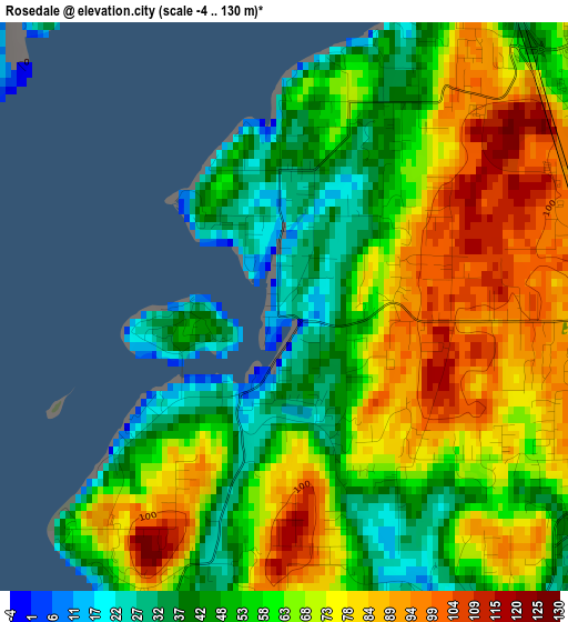 Rosedale elevation map