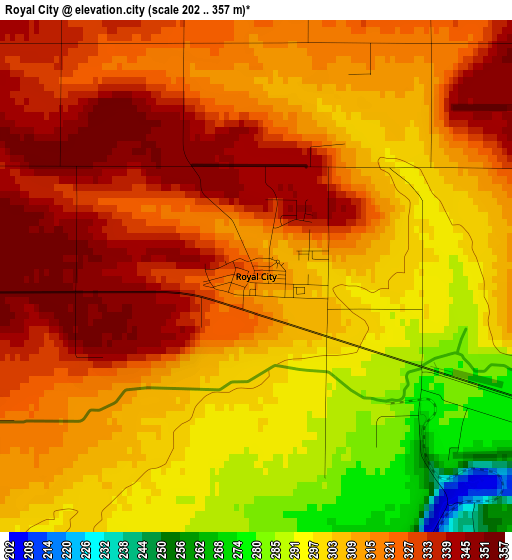 Royal City elevation map