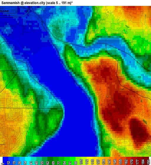 Sammamish elevation map