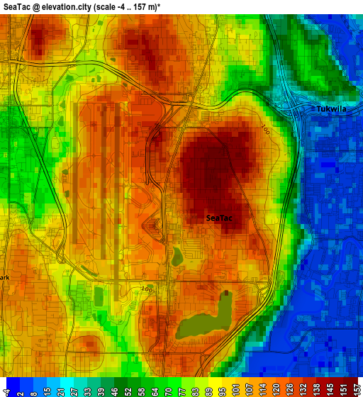 SeaTac elevation map