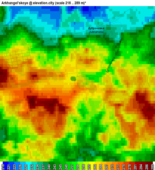Arkhangel’skoye elevation map