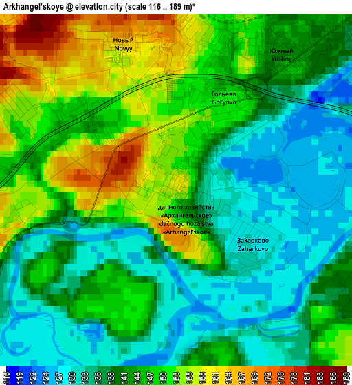 Arkhangel’skoye elevation map