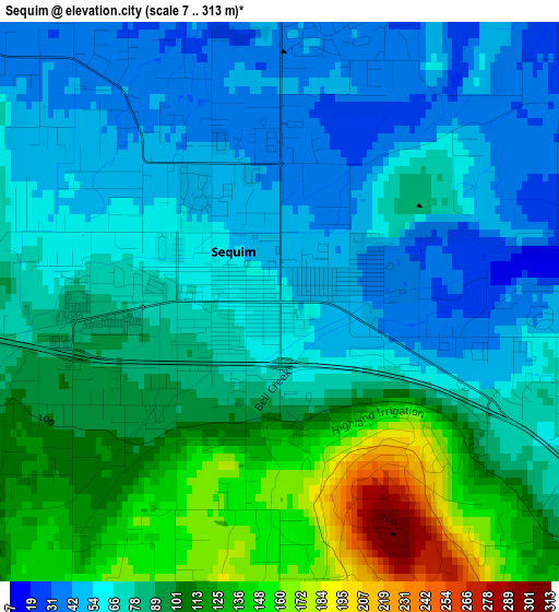 Sequim elevation map