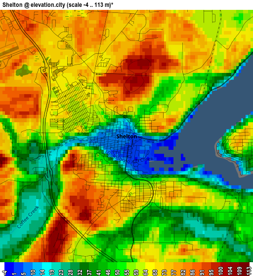 Shelton elevation map