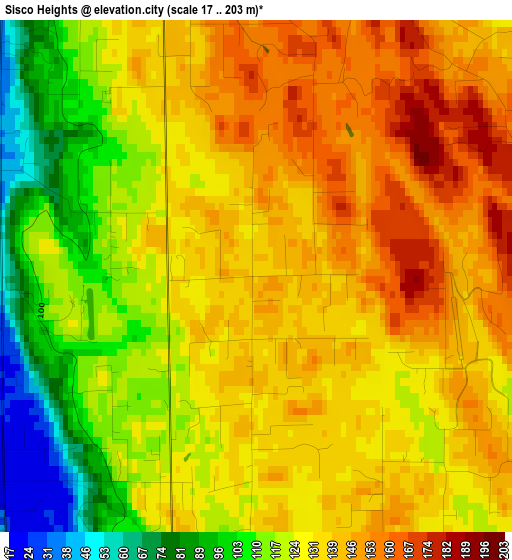 Sisco Heights elevation map