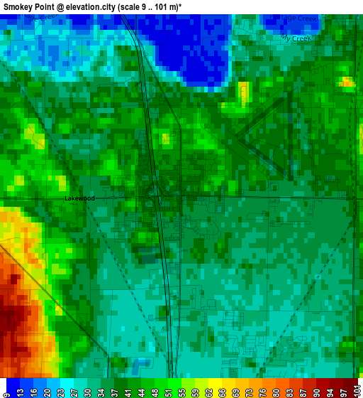 Smokey Point elevation map