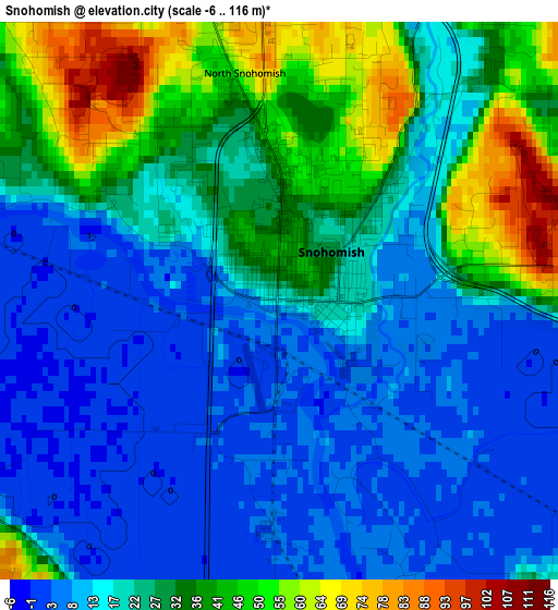 Snohomish elevation map