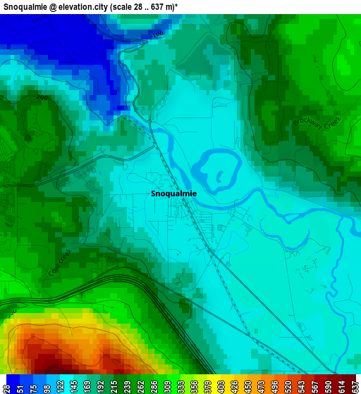 Snoqualmie elevation map