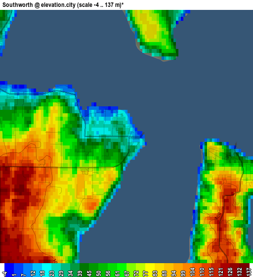 Southworth elevation map