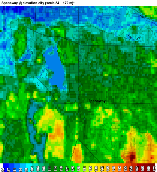 Spanaway elevation map