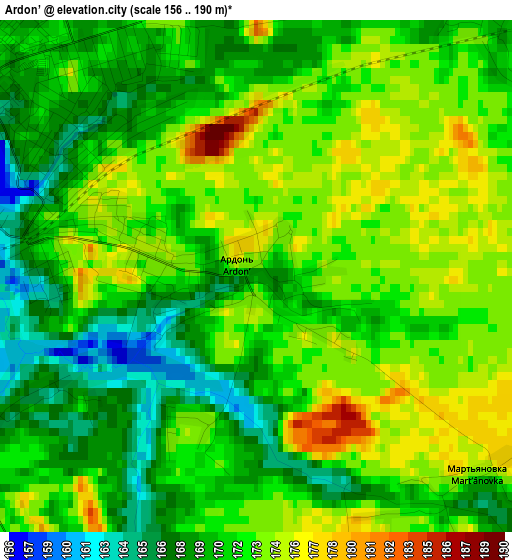 Ardon’ elevation map