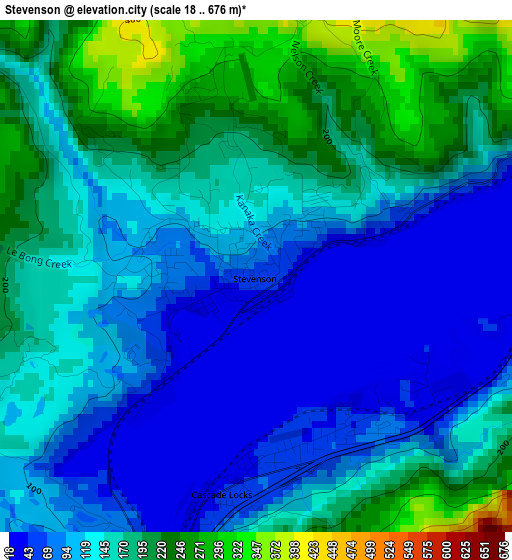 Stevenson elevation map