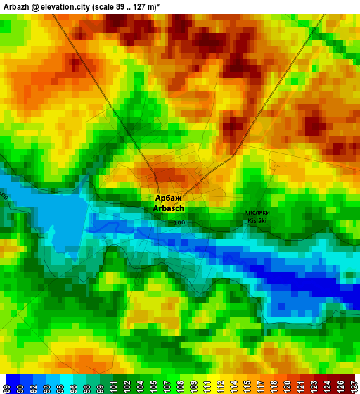 Arbazh elevation map