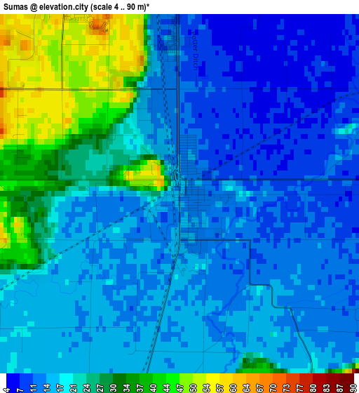 Sumas elevation map