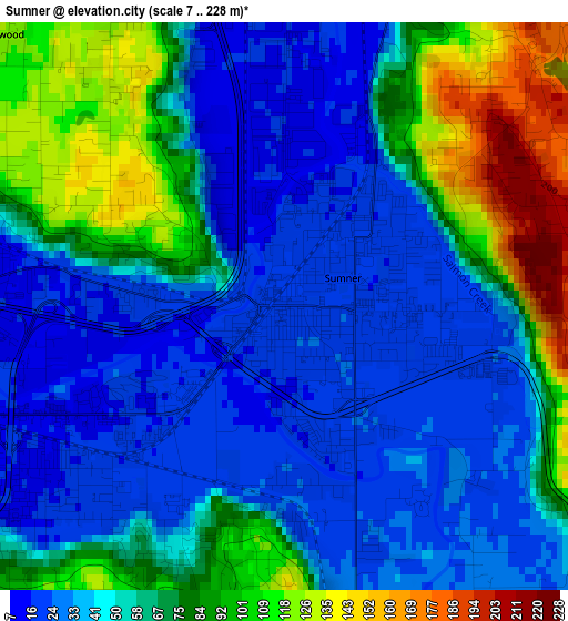 Sumner elevation map