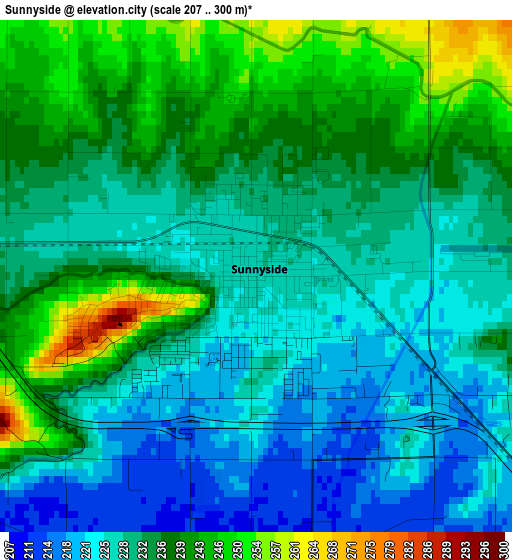 Sunnyside elevation map