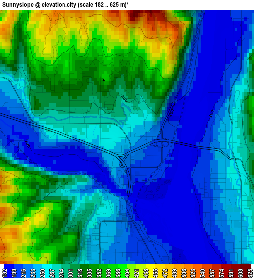 Sunnyslope elevation map