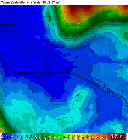 Tanner elevation map