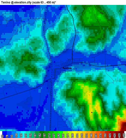 Tenino elevation map