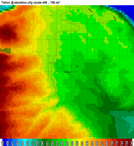 Tieton elevation map