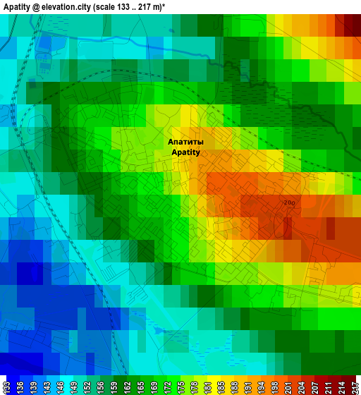 Apatity elevation map