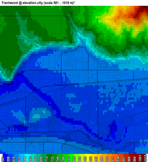 Trentwood elevation map