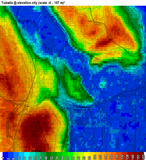 Tukwila elevation map