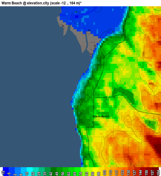 Warm Beach elevation map