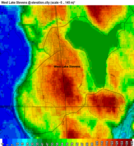 West Lake Stevens elevation map