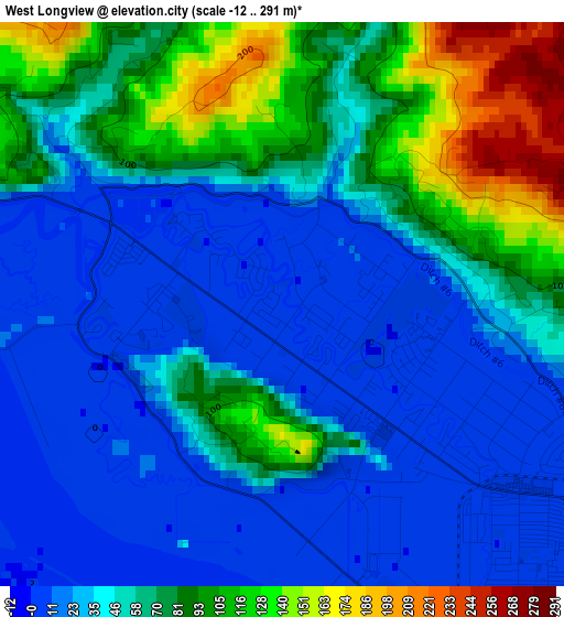 West Longview elevation map