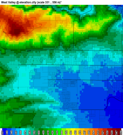 West Valley elevation map