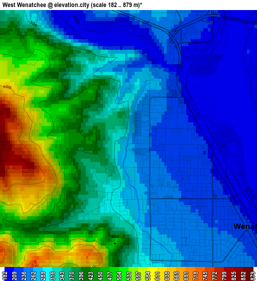 West Wenatchee elevation map