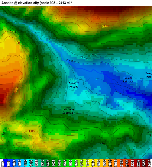 Ansalta elevation map