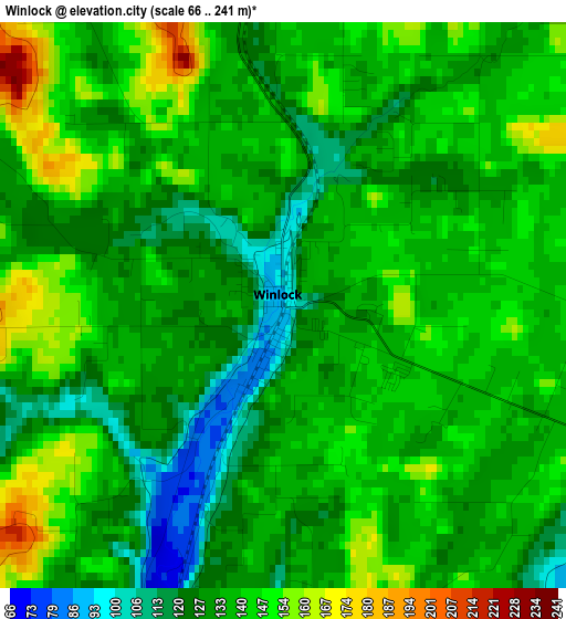 Winlock elevation map