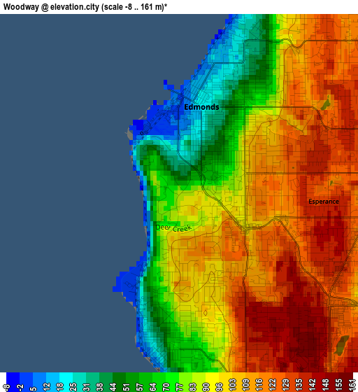 Woodway elevation map