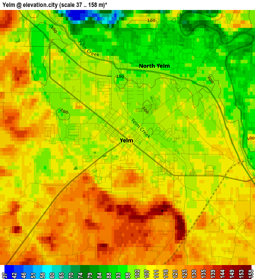 Yelm elevation map