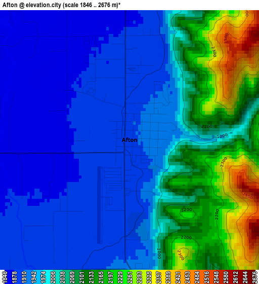 Afton elevation map