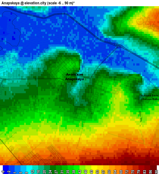 Anapskaya elevation map