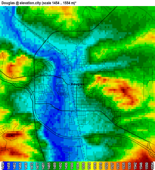 Douglas elevation map