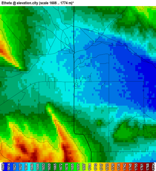 Ethete elevation map